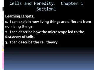 cells and heredity chapter 1 section1