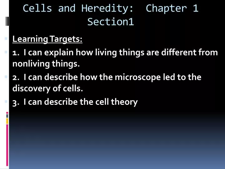 cells and heredity chapter 1 section1