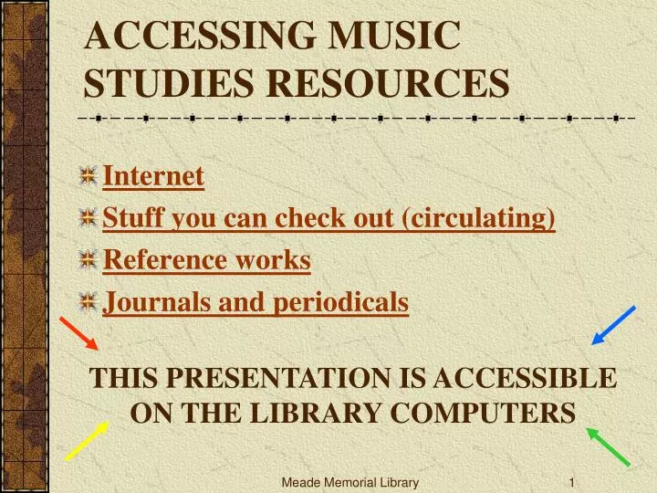 accessing music studies resources