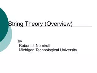 String Theory (Overview)