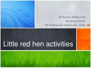 Little red hen activities