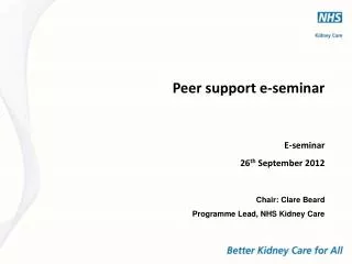 Peer support e-seminar