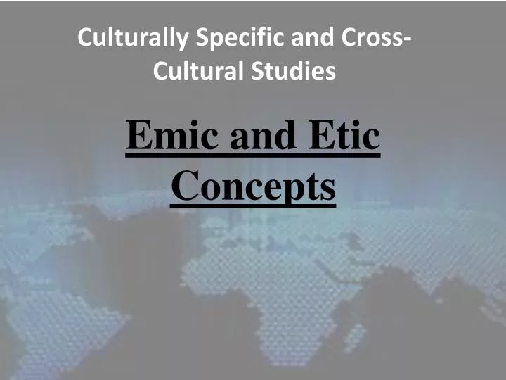 emic and etic concepts