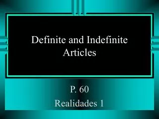 definite and indefinite articles