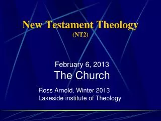 New Testament Theology (NT2)