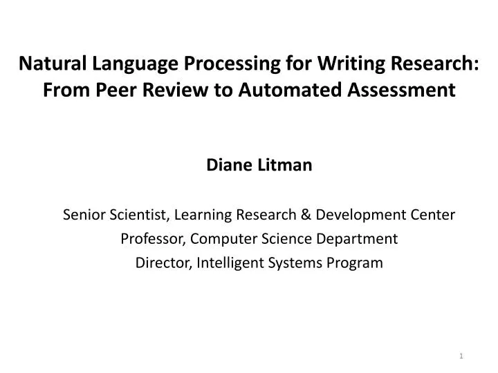 natural language processing for writing research from peer review to automated assessment