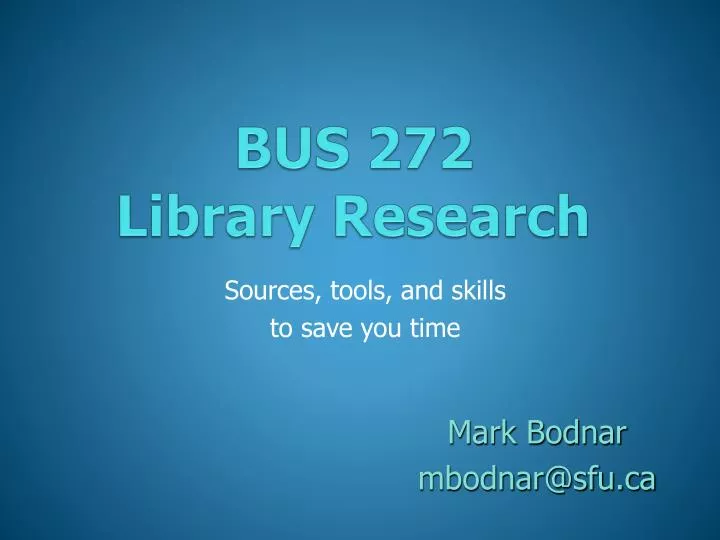bus 272 library research