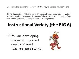 Instructional Variety (the BIG 6)