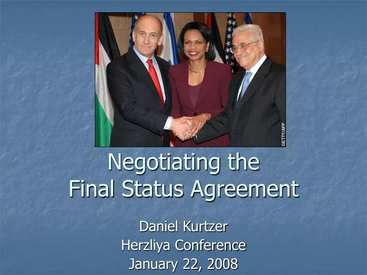 negotiating the final status agreement