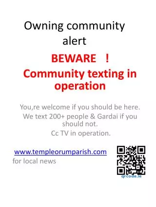 Owning community alert