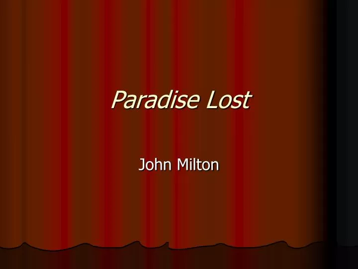 paradise lost powerpoint presentation