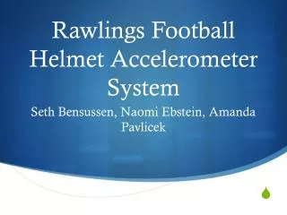 Rawlings Football Helmet Accelerometer System