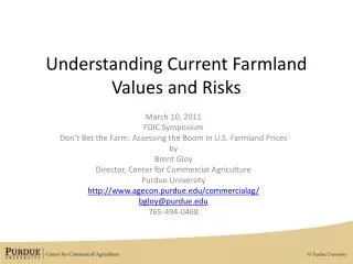 Understanding Current Farmland Values and Risks