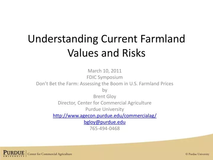 understanding current farmland values and risks
