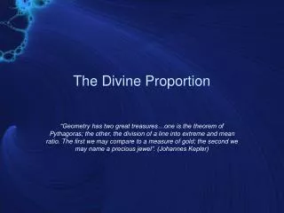 The Divine Proportion