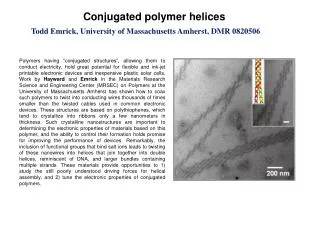 Conjugated polymer helices