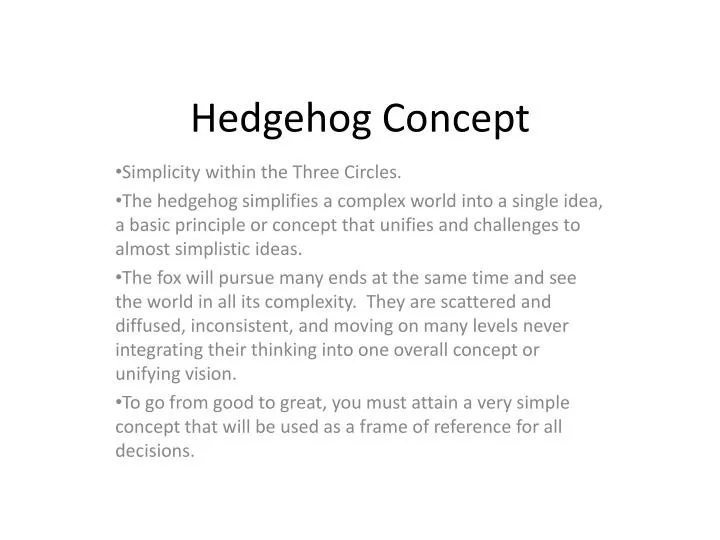 hedgehog concept