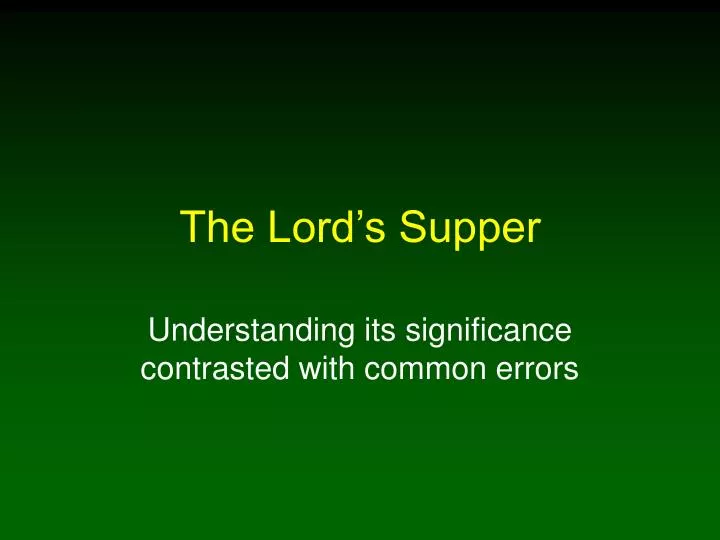 the lord s supper