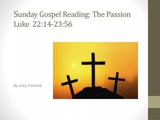 S unday Gospel Reading: The Passion Luke 22:14-23:56