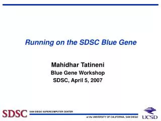 Running on the SDSC Blue Gene