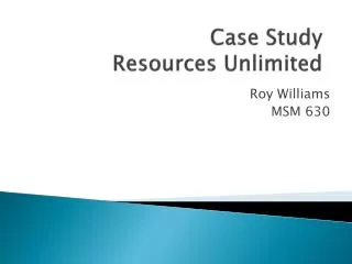Case Study Resources Unlimited