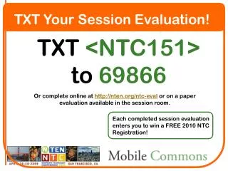 TXT Your Session Evaluation!