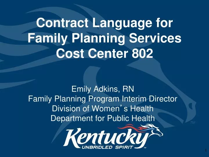 contract language for family planning services cost center 802