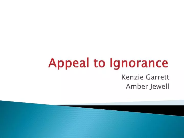 appeal to ignorance