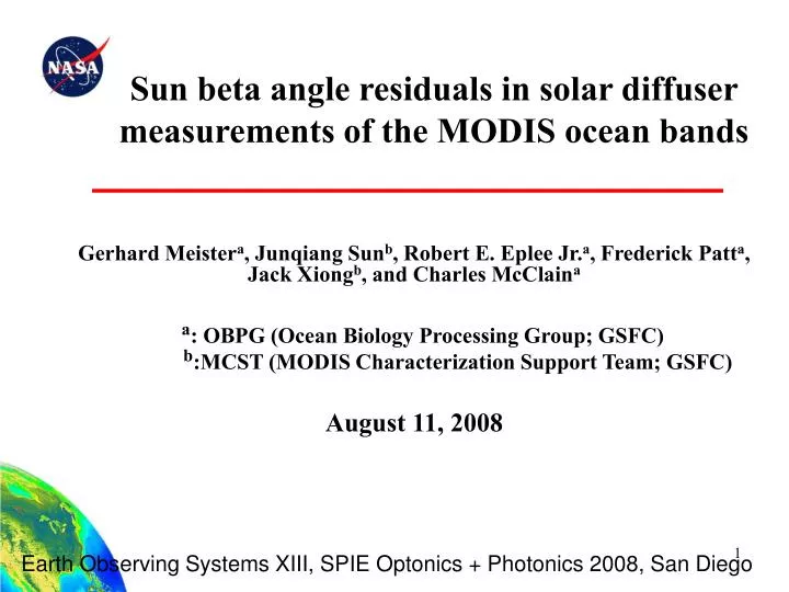 sun beta angle residuals in solar diffuser measurements of the modis ocean bands