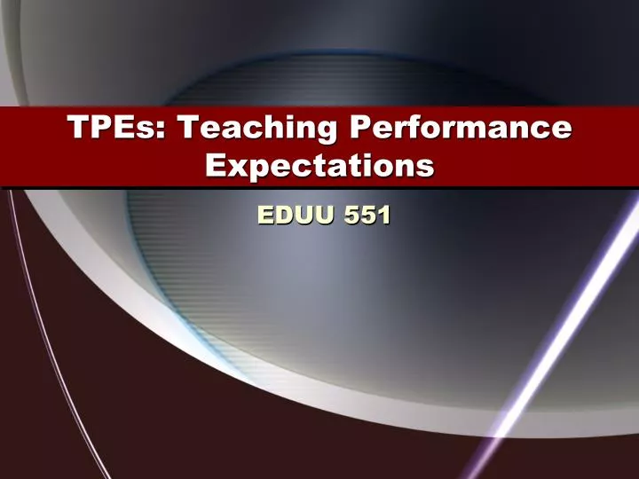 tpes teaching performance expectations