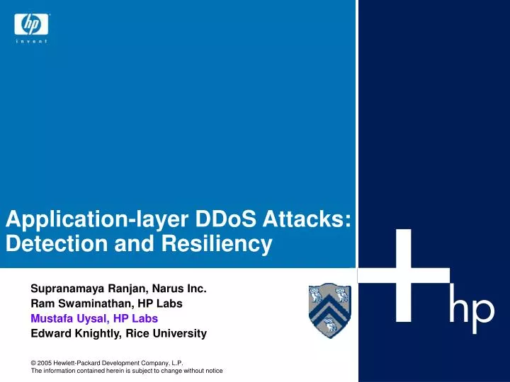 application layer ddos attacks detection and resiliency