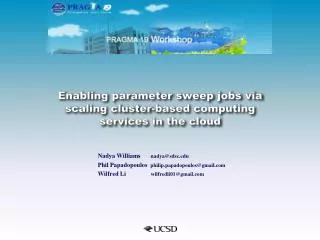Enabling parameter sweep jobs via scaling cluster-based computing services in the cloud