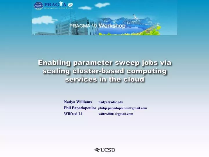 enabling parameter sweep jobs via scaling cluster based computing services in the cloud