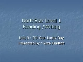 NorthStar Level 1 Reading /Writing