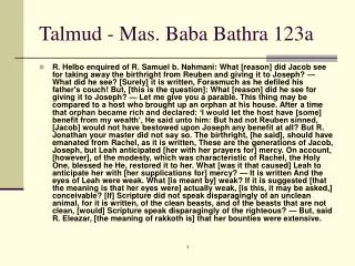 Talmud - Mas. Baba Bathra 123a