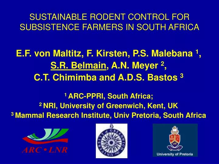 sustainable rodent control for subsistence farmers in south africa