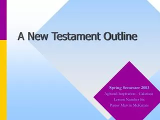 A New Testament Outline