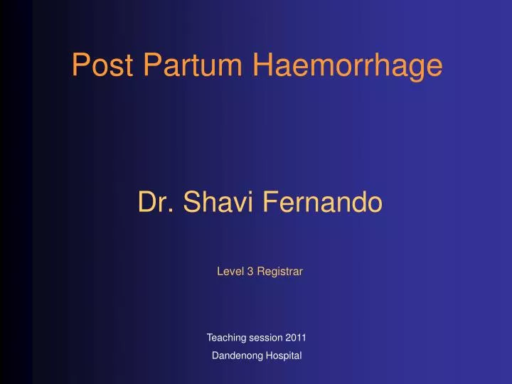 post partum haemorrhage