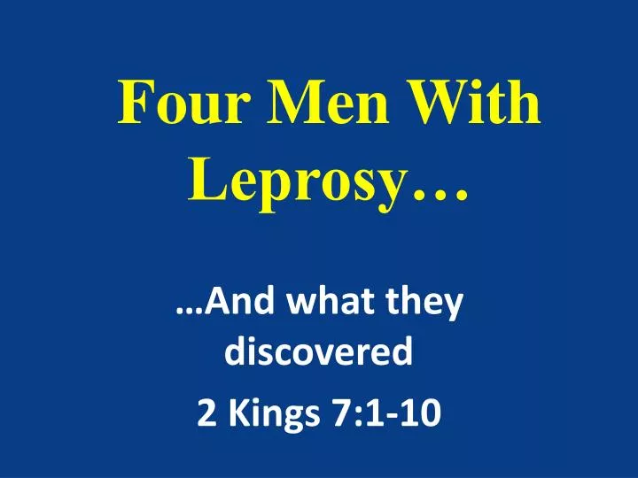 four men with leprosy