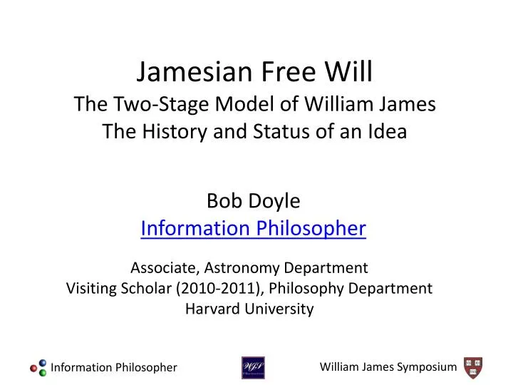 jamesian free will the two stage model of william james the history and status of an idea