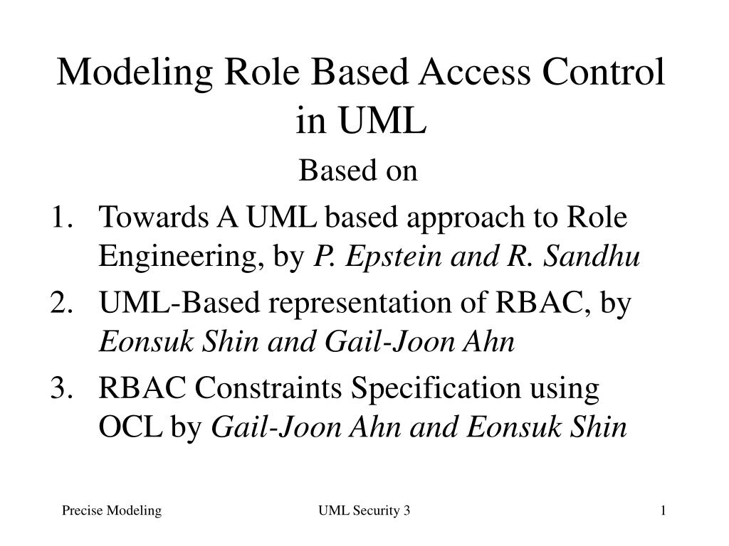 PPT - Modeling Role Based Access Control in UML PowerPoint Presentation ...