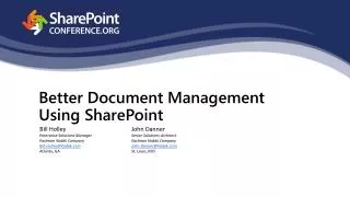 Better Document Management Using SharePoint