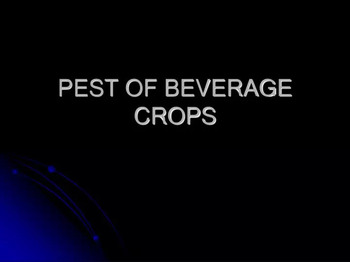 pest of beverage crops