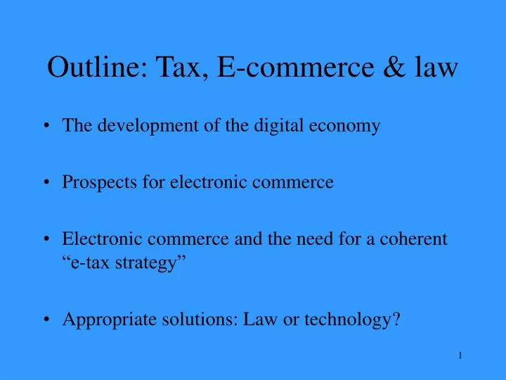 outline tax e commerce law