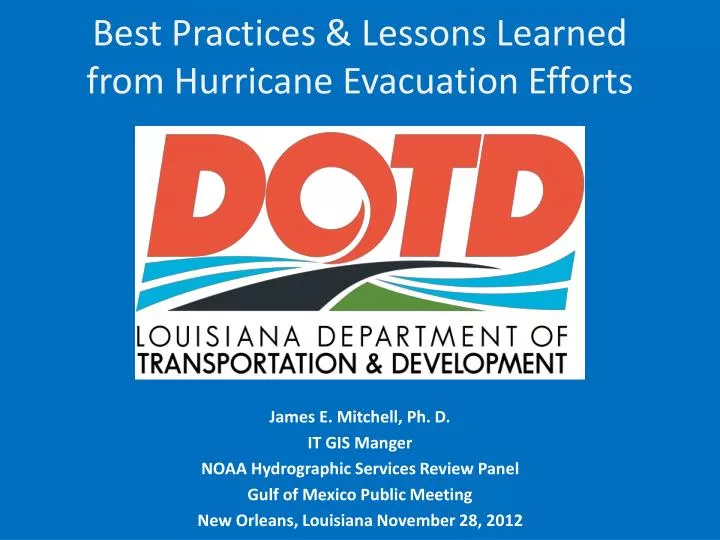 best practices lessons learned from hurricane evacuation efforts
