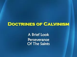 Doctrines of Calvinism