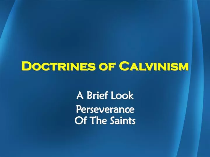 doctrines of calvinism