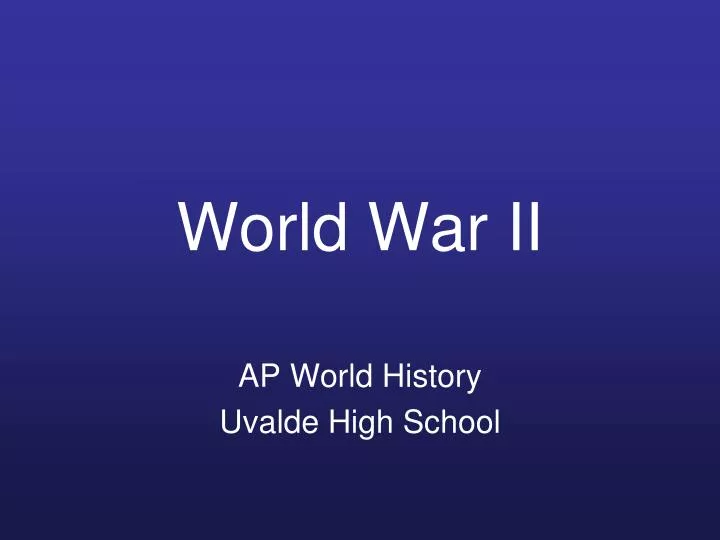 world war ii