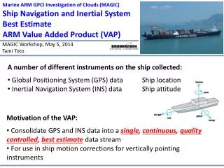 Marine ARM GPCI Investigation of Clouds (MAGIC) Ship Navigation and Inertial System