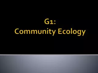 g1 community ecology